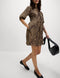 Lyocell Rich Leopard Print Mini Waisted Dress